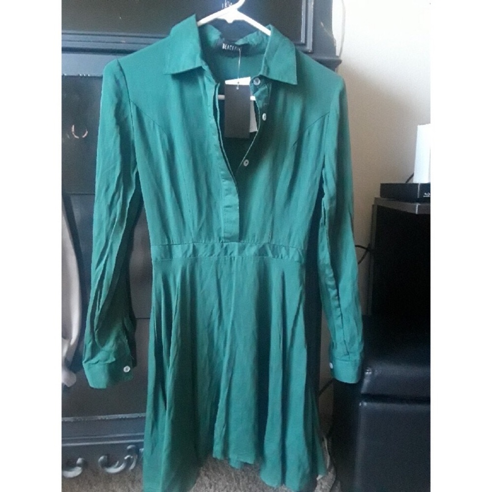 Black Five Hunter green long sleeve dress